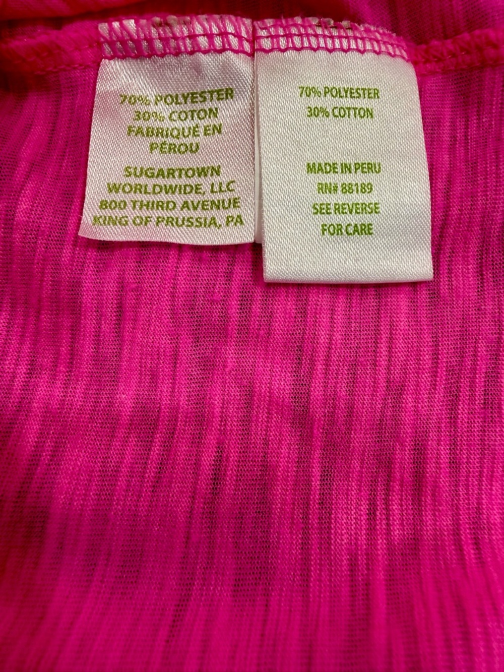 Lilly Pulitzer Etta Scoopneck Shirt, Vibrant Pink, Size XXS, Lightweight - Picture 9 of 10
